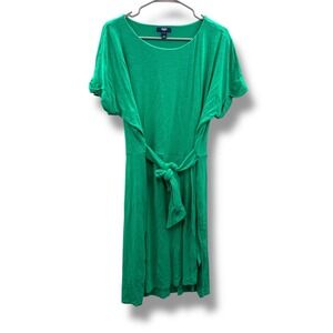 Chaps Tie Waist Dress Size XL Short Sleeve Casual‎ Everyday Flowing Classic